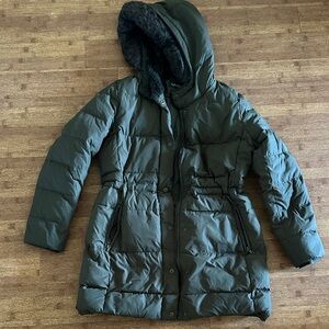 Ralph Lauren Dark Olive Quilted Hooded Puffer